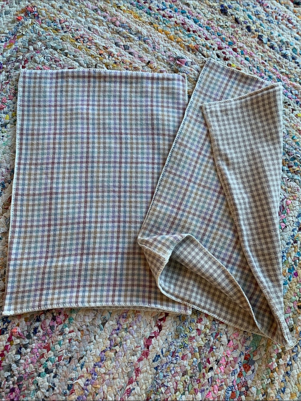 2 vintage Nordstrom standard check plaid pillow shams